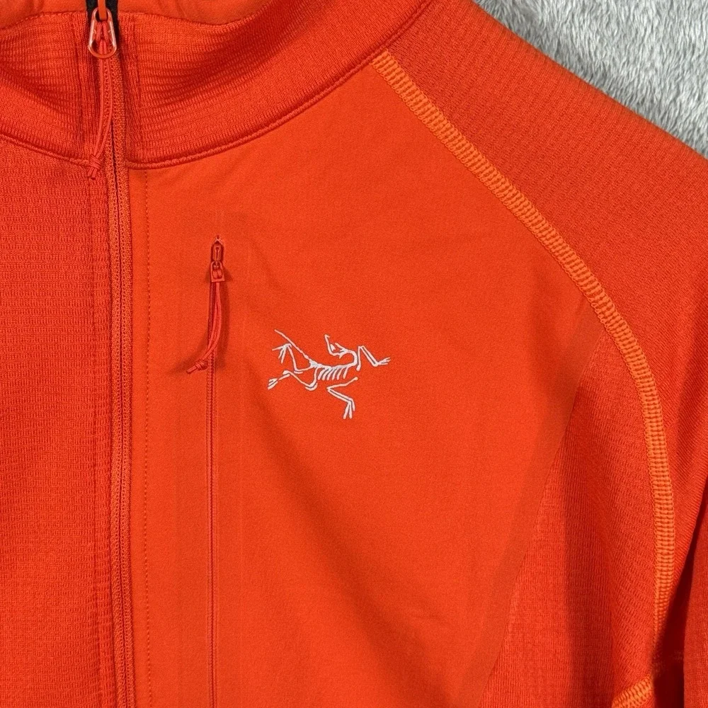 Arc'teryx Delta Pullover Mens XL Orange Waffle Knit Half Zip Outdoors Casual